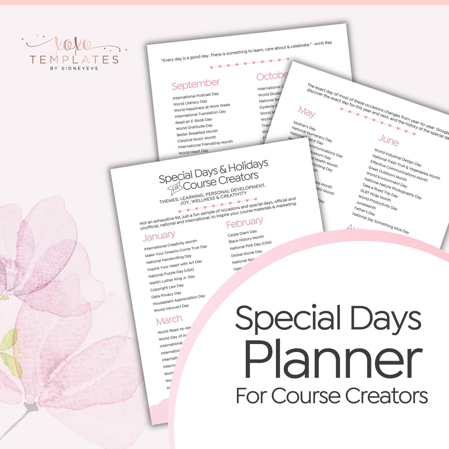 Special Days &amp; Holidays For Course Creators