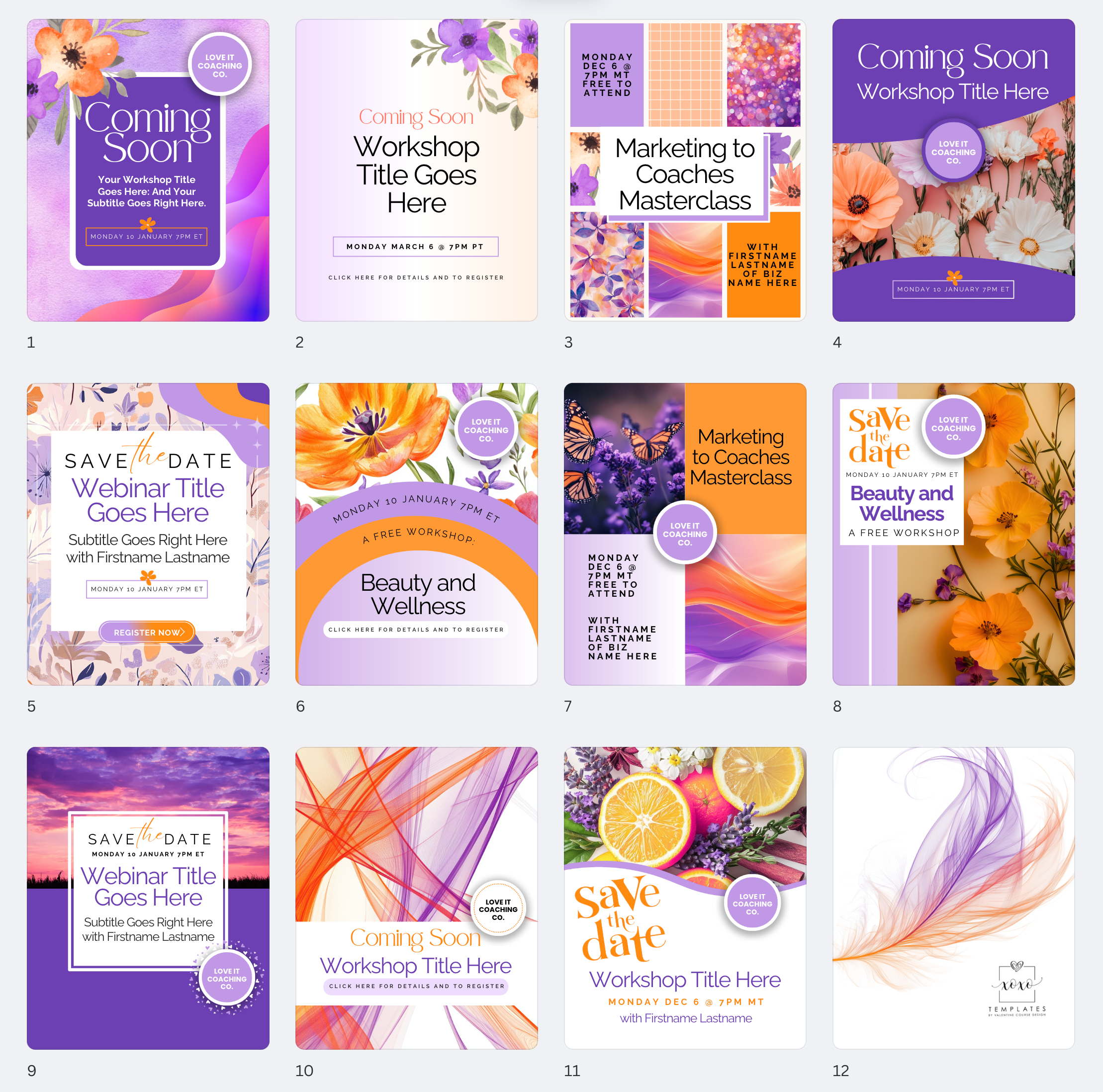 Workshop Promos IG Purple and Orange