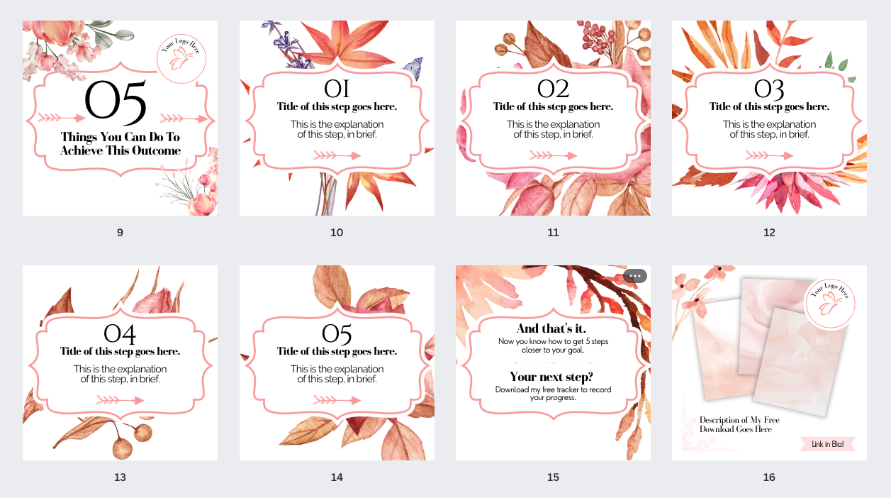Spring to Fall Instagram Carousels