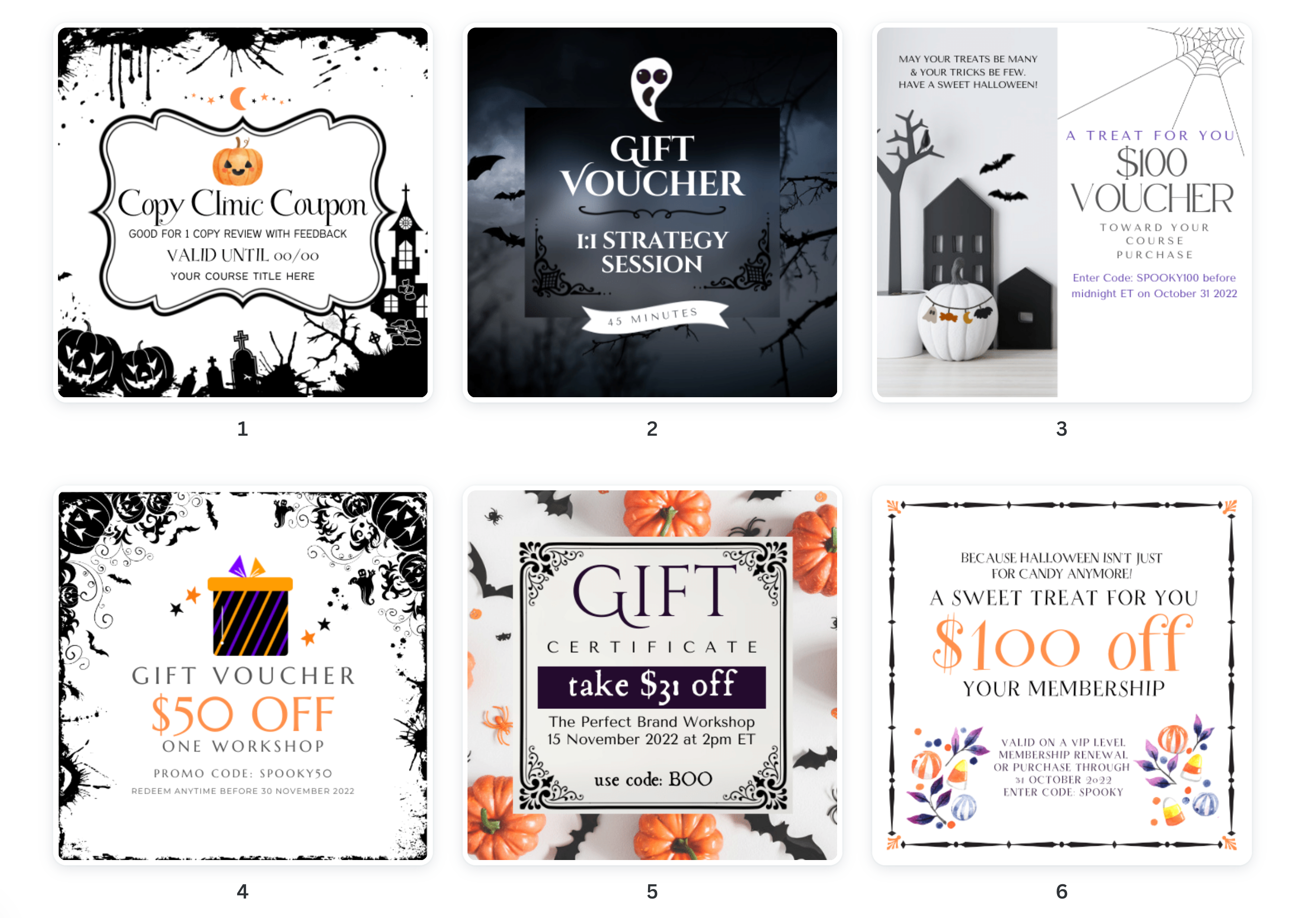 Sweet & Spooky Gift Vouchers