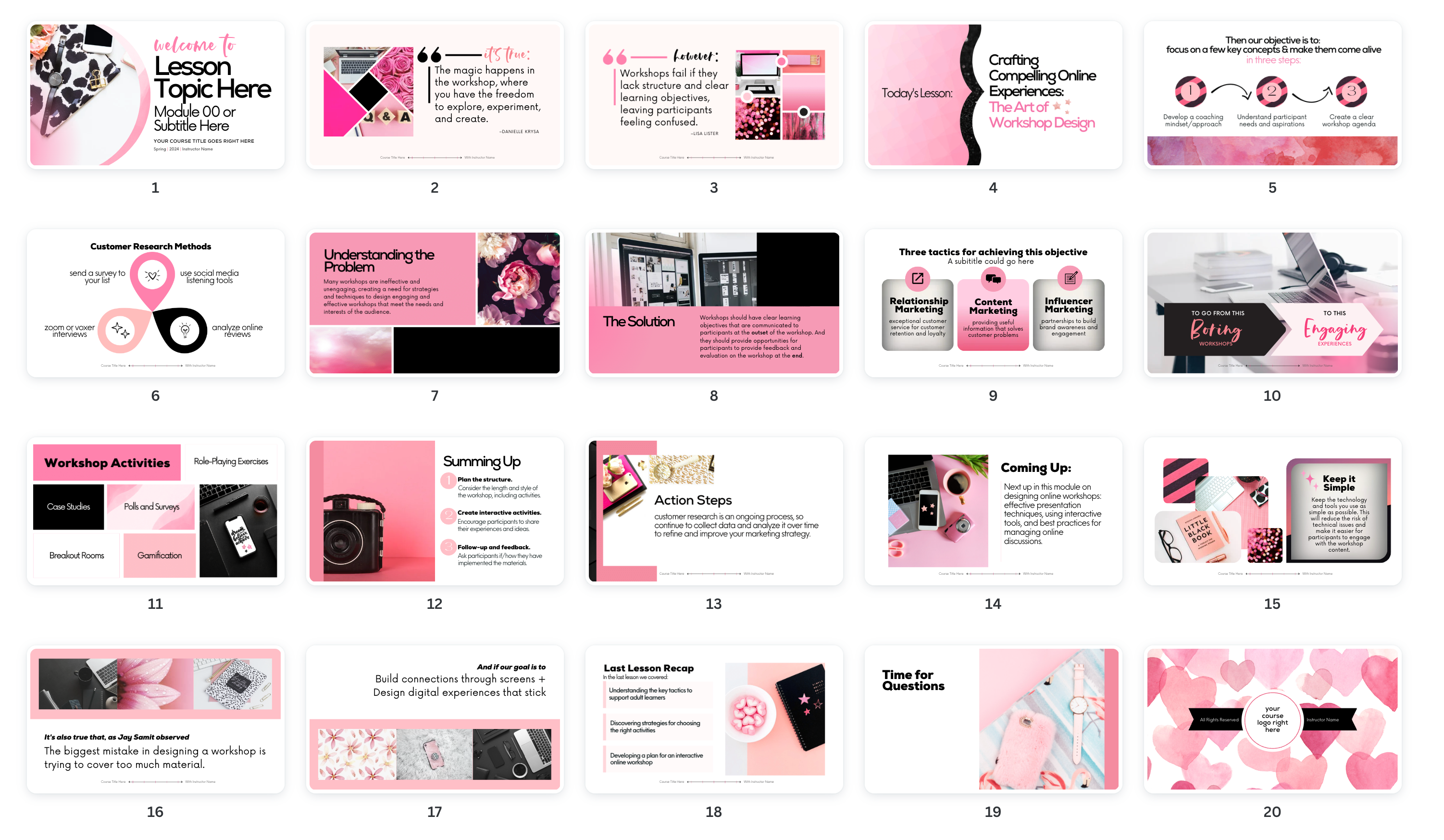 XOXO Beautiful Workshop Slides