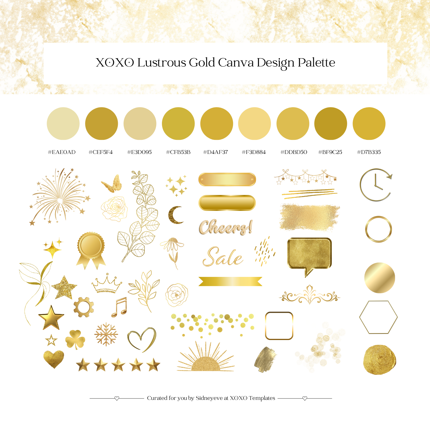 Lustrous Gold Canva Design Palette