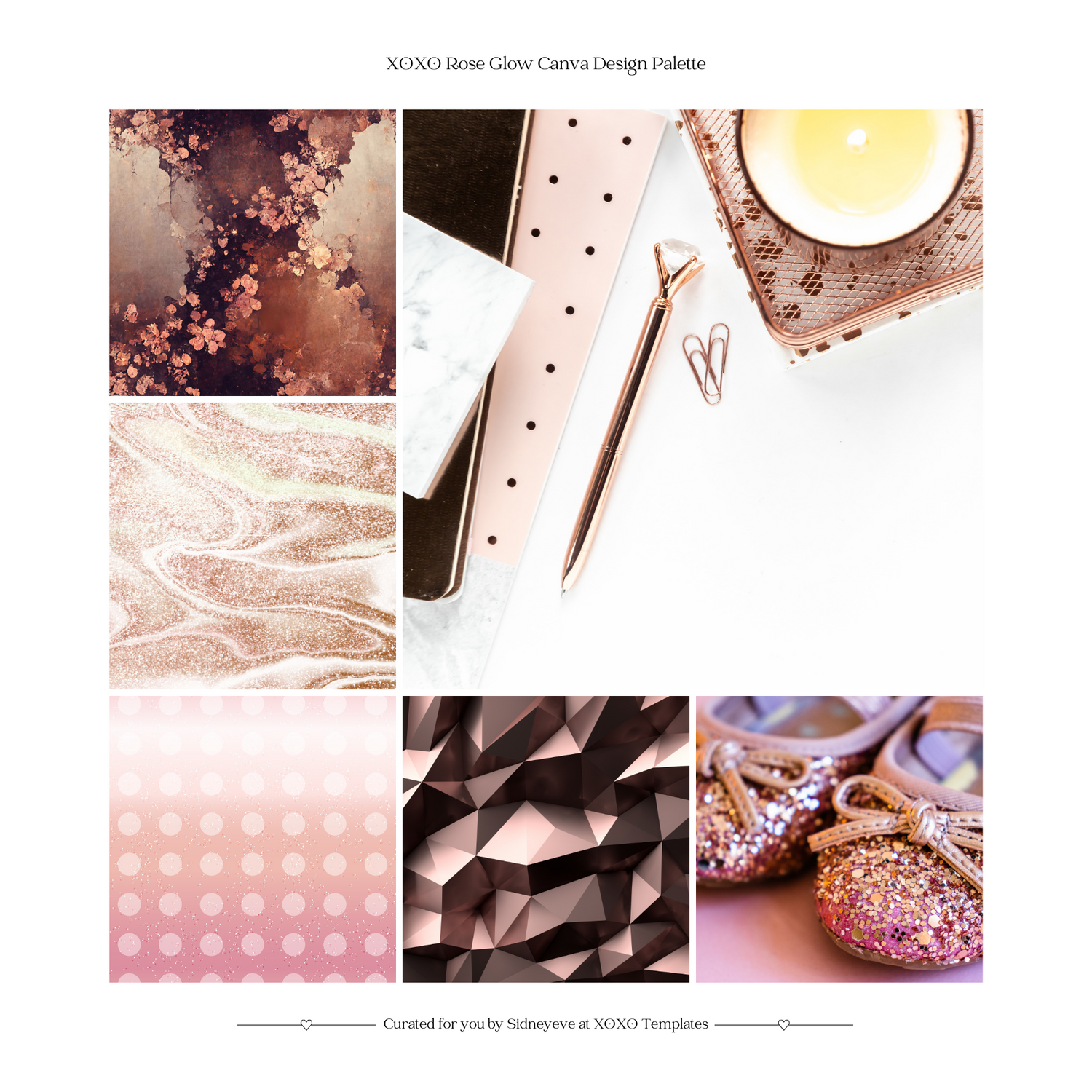 XOXO Rose Glow Canva Design Palette