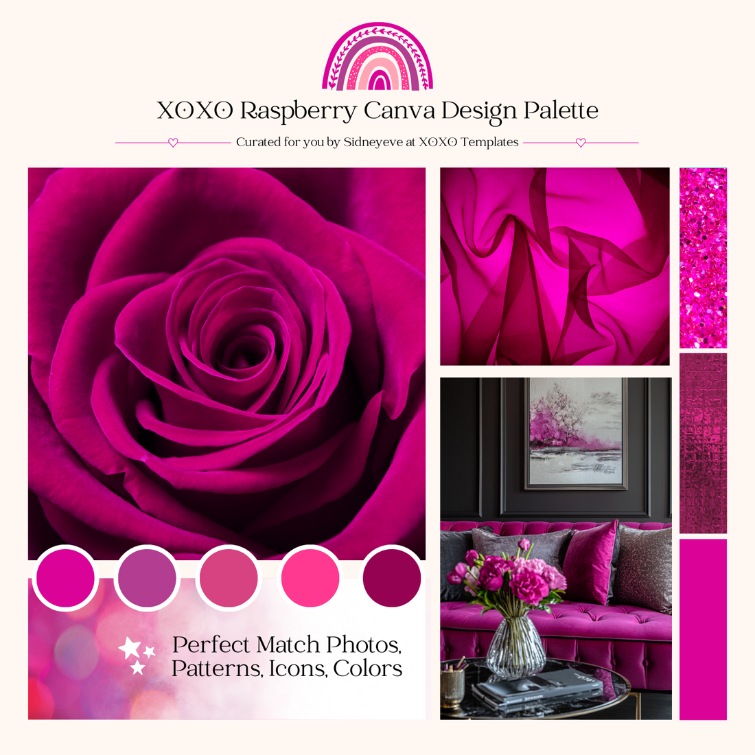 Raspberry Magenta Canva Design Palette