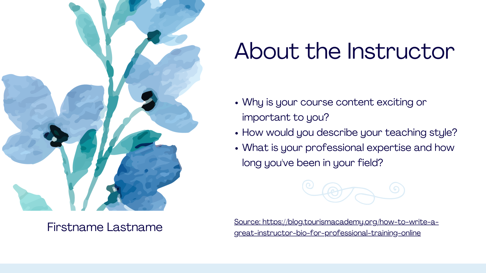 Blue Floral Course Preview Slides