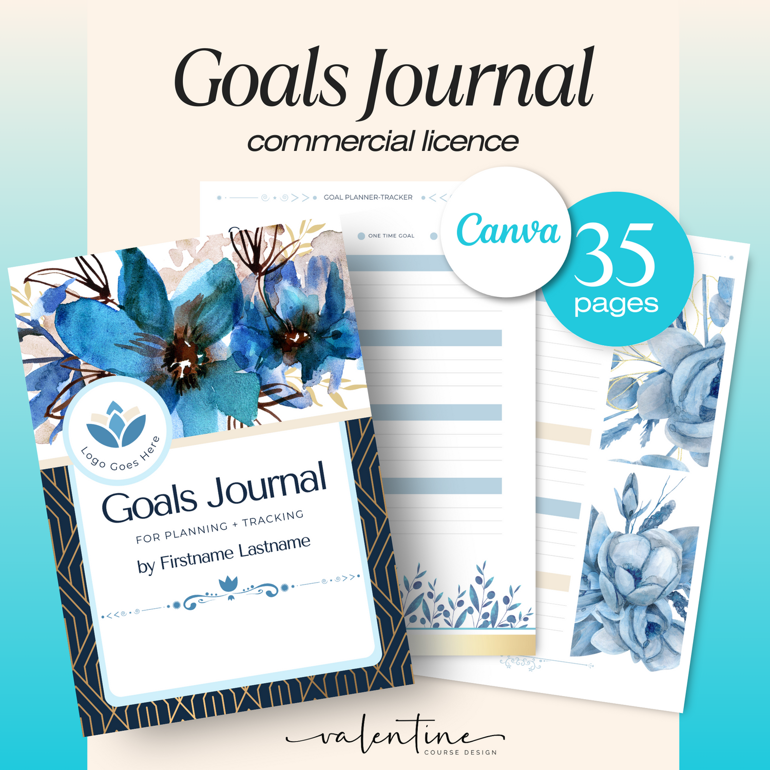 Elegant Goals Journal: Blue
