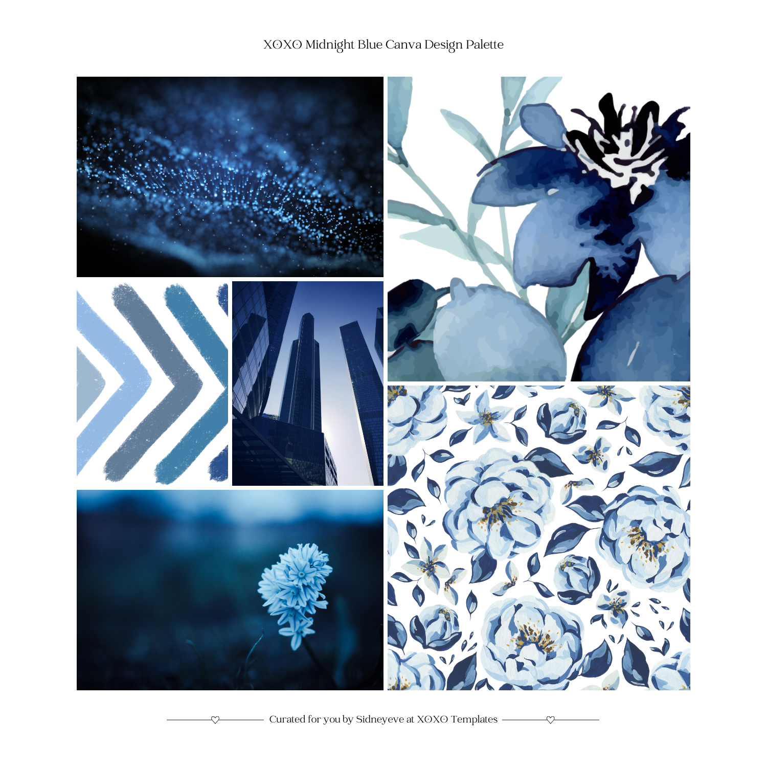 XOXO Midnight Blue Canva Pro Design Palette