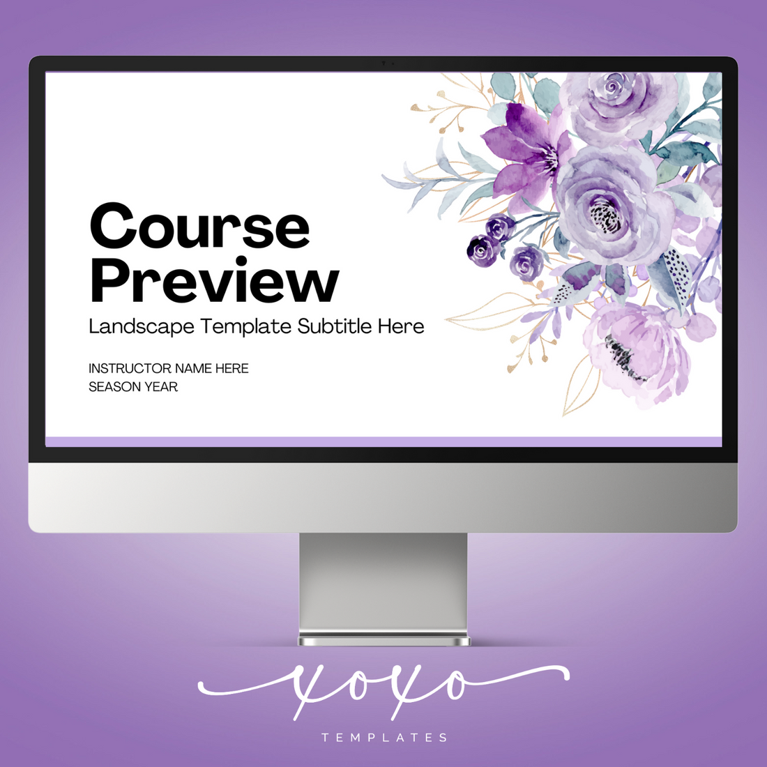 Purple Violet Floral Course Preview Slides