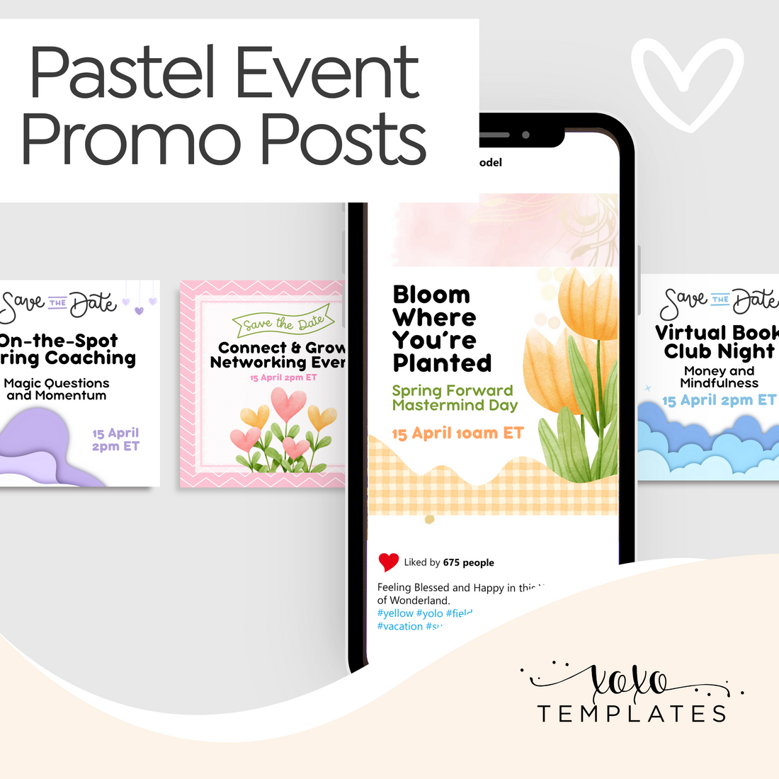 Event Promo Squares: Pretty Pastels