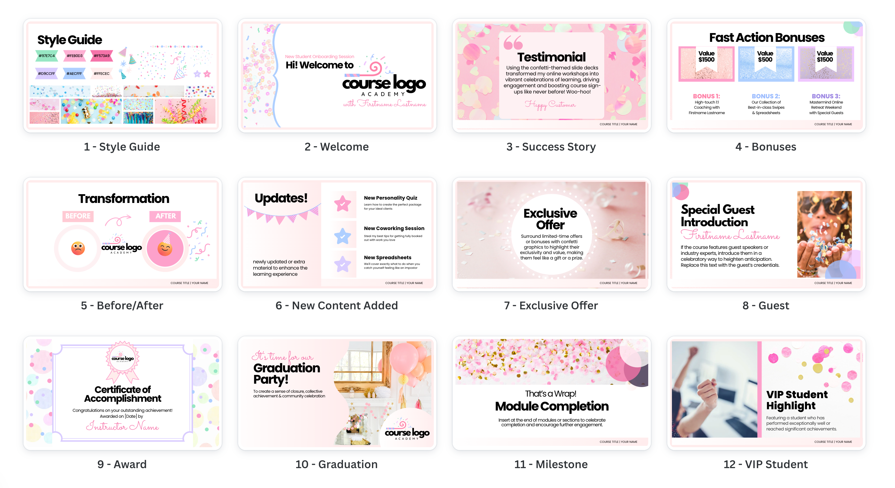 Confetti Collection: Reasons to Celebrate Slides