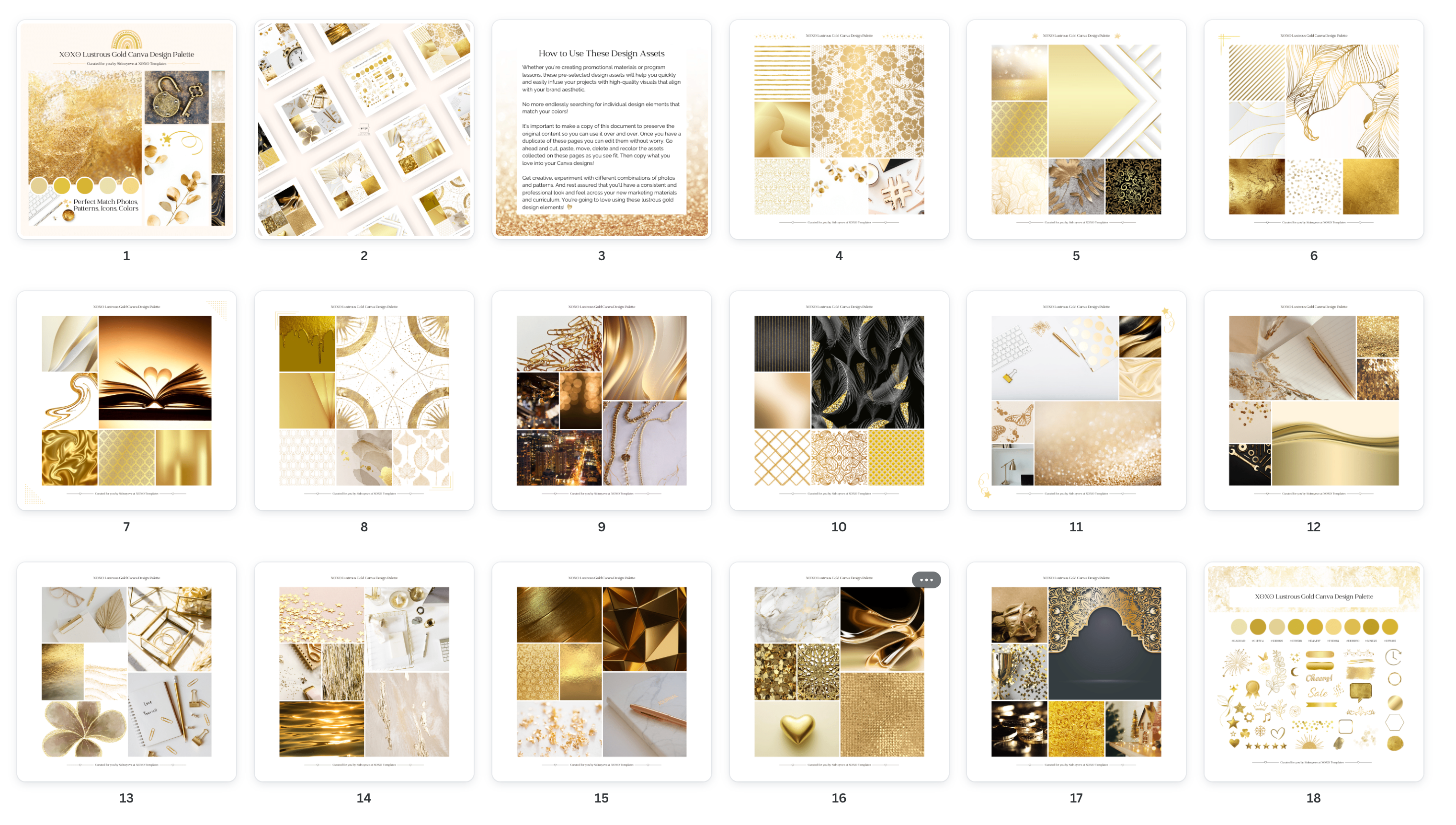 Lustrous Gold Canva Design Palette