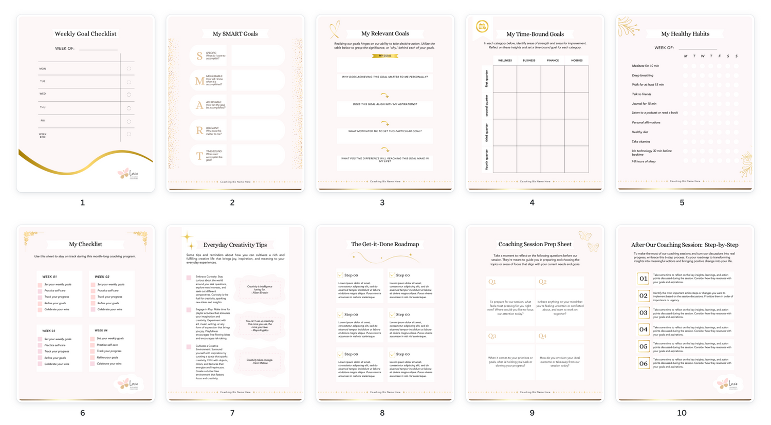 Twenty Coaching Worksheets