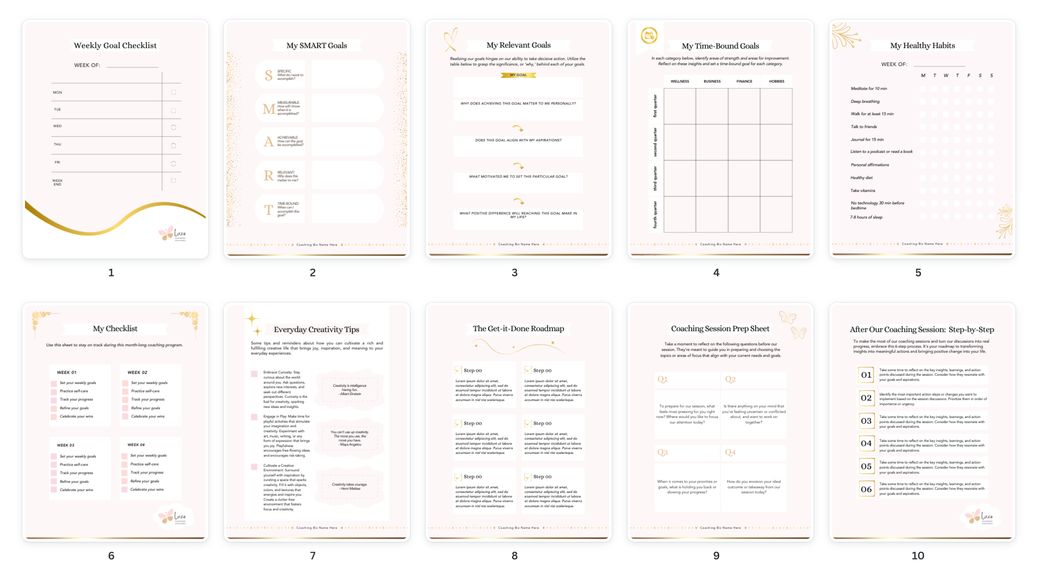 Twenty Coaching Worksheets