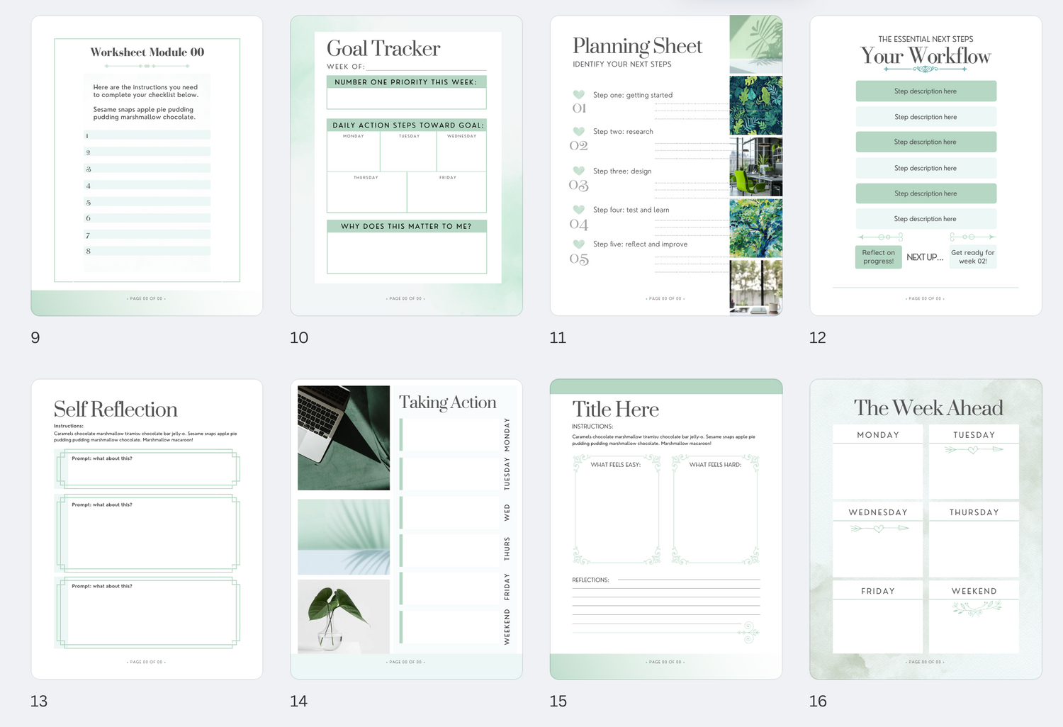 Creative Course Workbook: Mint Green