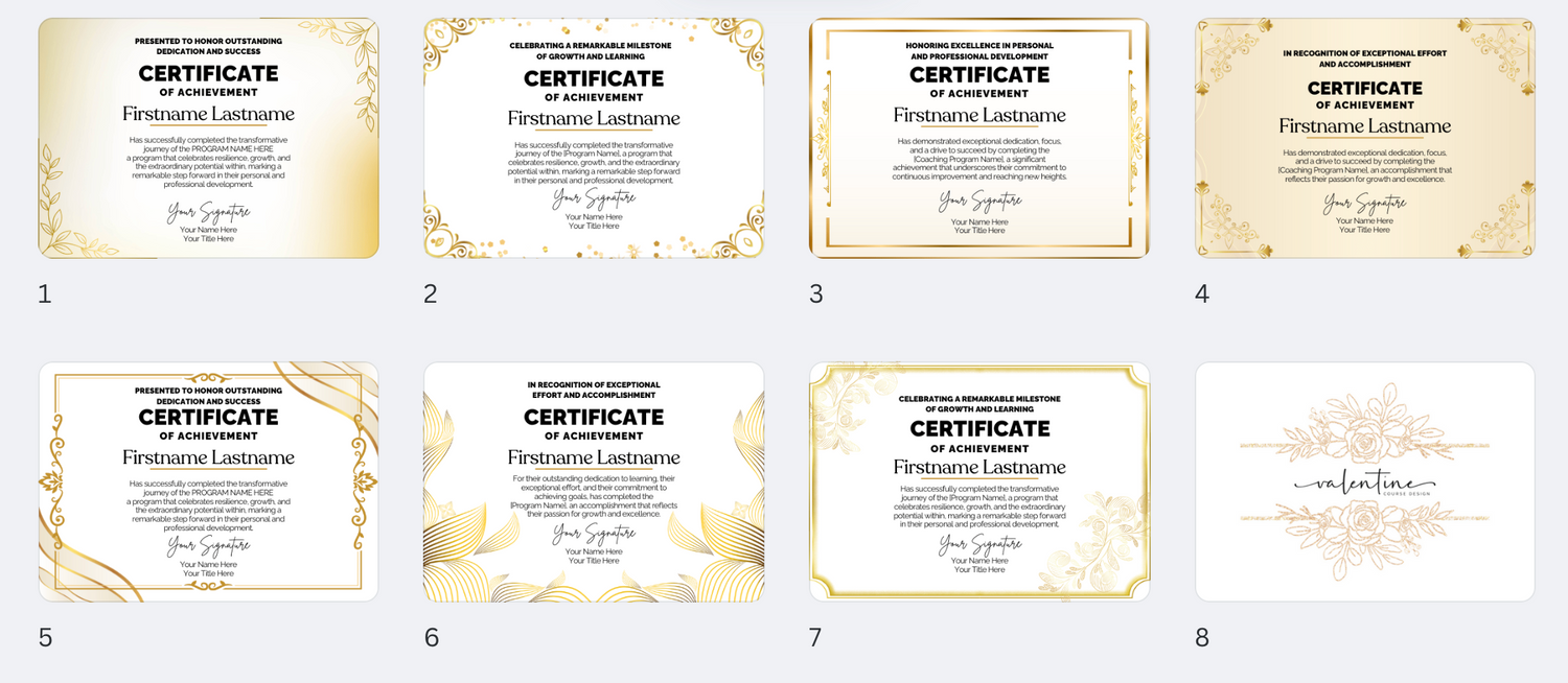 Luxe Certificates