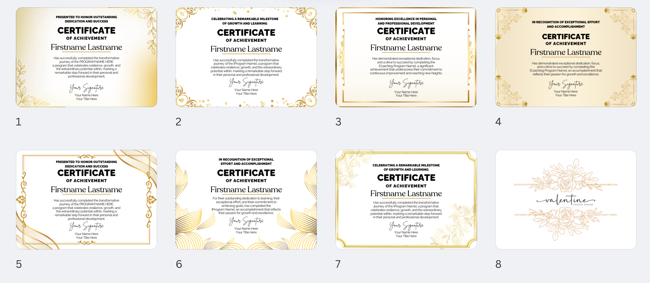 Luxe Certificates