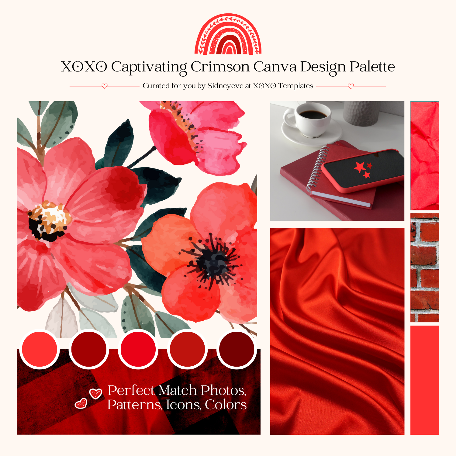 Captivating Crimson Canva Design Palette