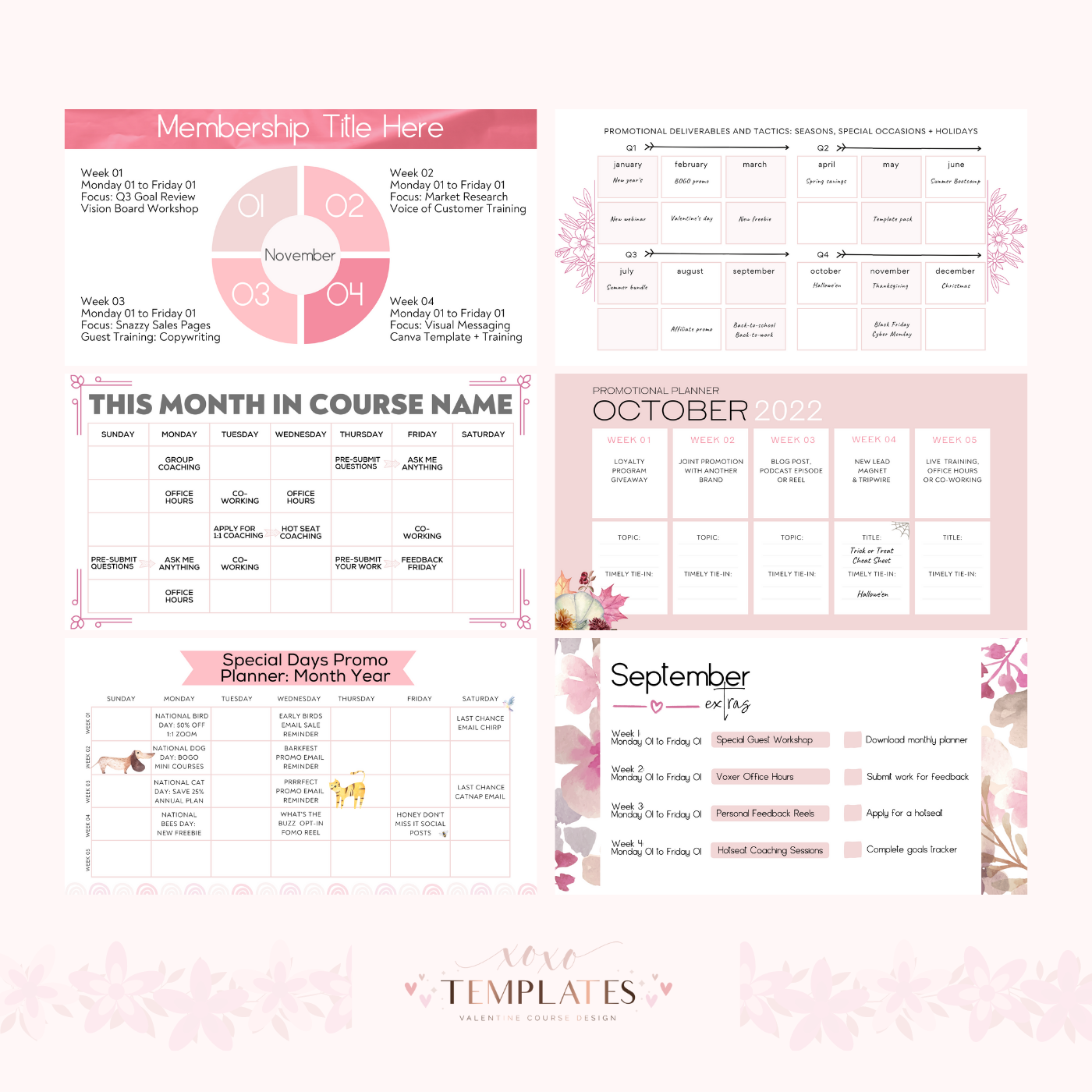 Special Days Course Planner Slides