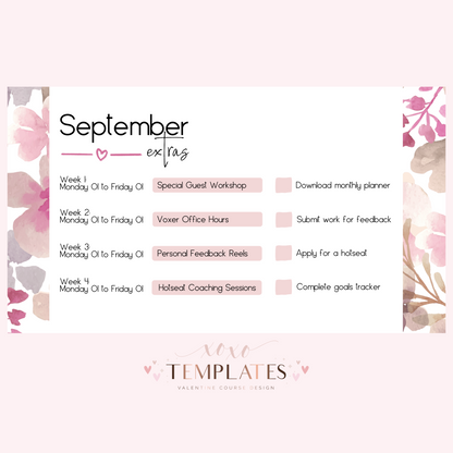 Special Days Course Planner Slides