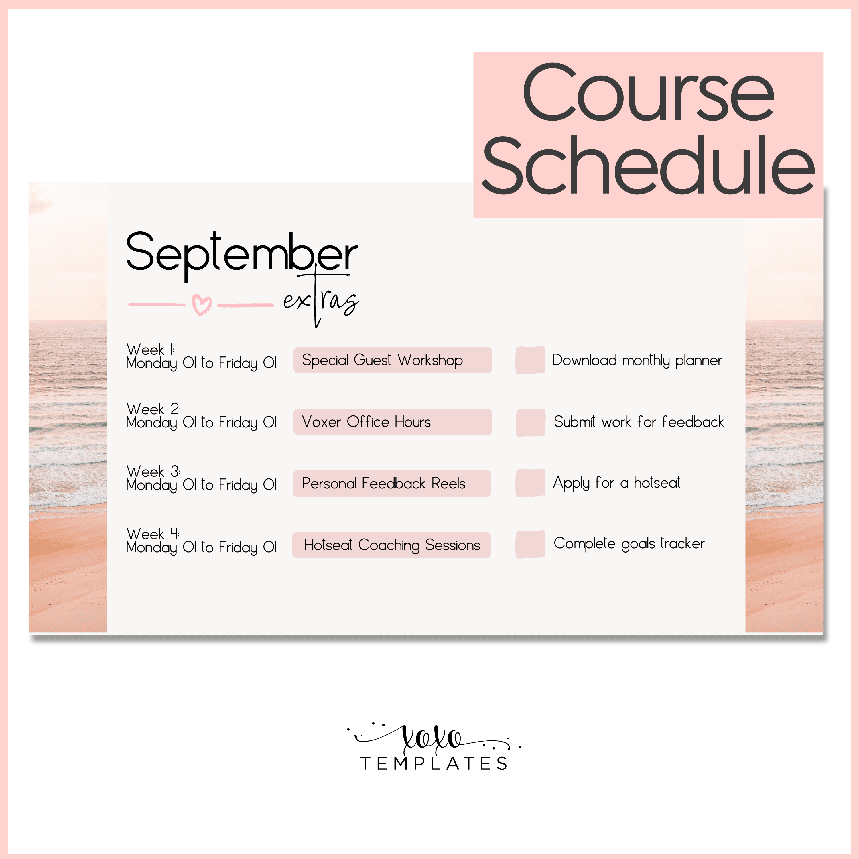 Special Days Course Planner Slides